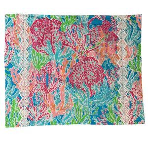 Lilly Pulitzer X Garnet Hill lets cha cha coral print pillow case size standard